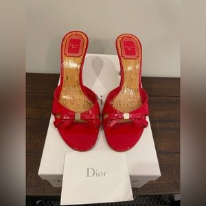 Dior red starlet mule 8 rouge heels in size 37/6.5